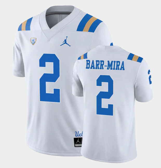 Men's UCLA Bruins #2 Nicholas Barr-Mira White Game Stitched Jersey